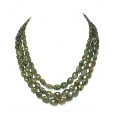 Strand Tourmaline Beads Natural Necklace 3 Line Gem Stone Handmade Women D800
